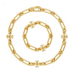 Tory Burch Gold Roxanne Chainlink Necklace AND Bracelet Set!!!